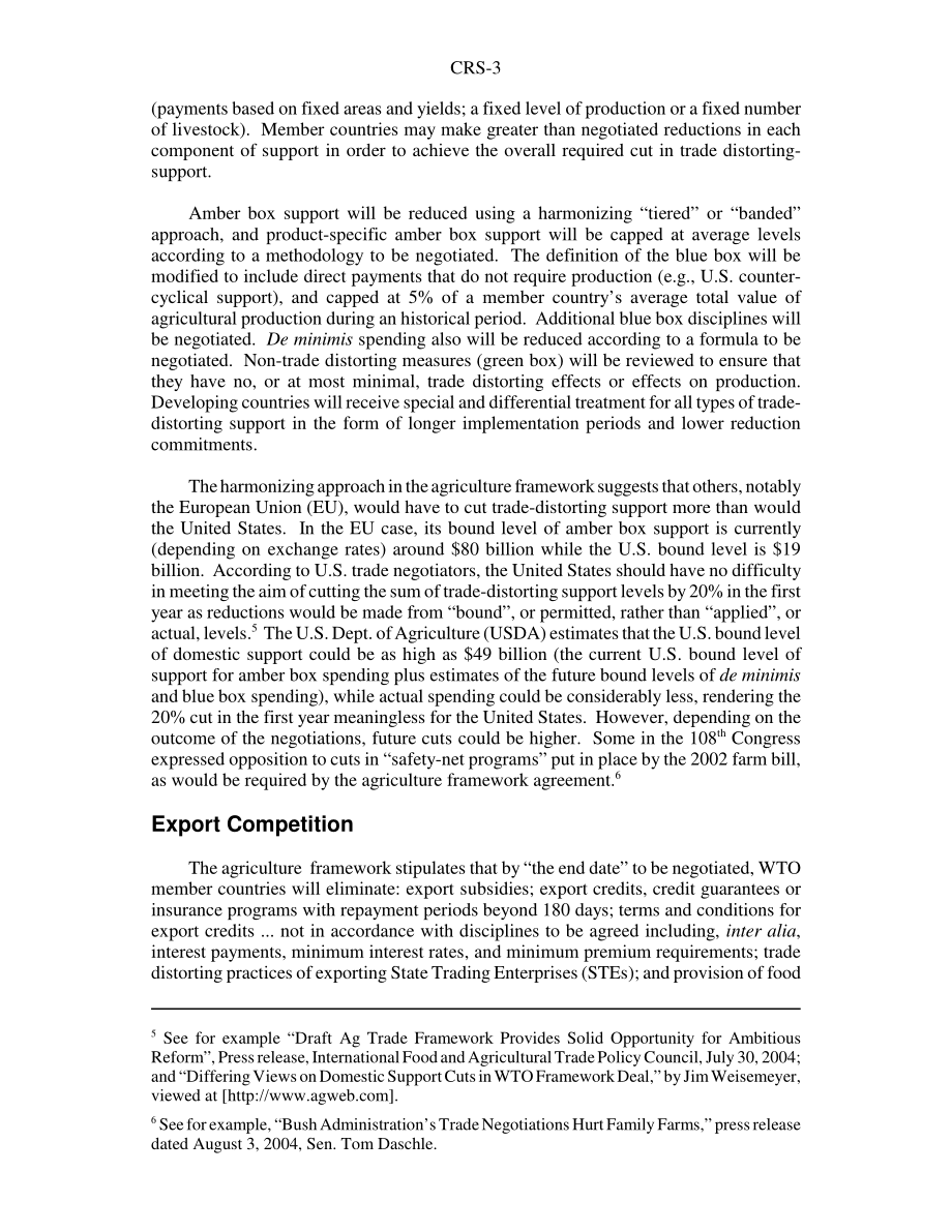 [20050503]RS21905_世贸组织多哈回合中的农业：框架协议和下一步行动.pdf_第3页