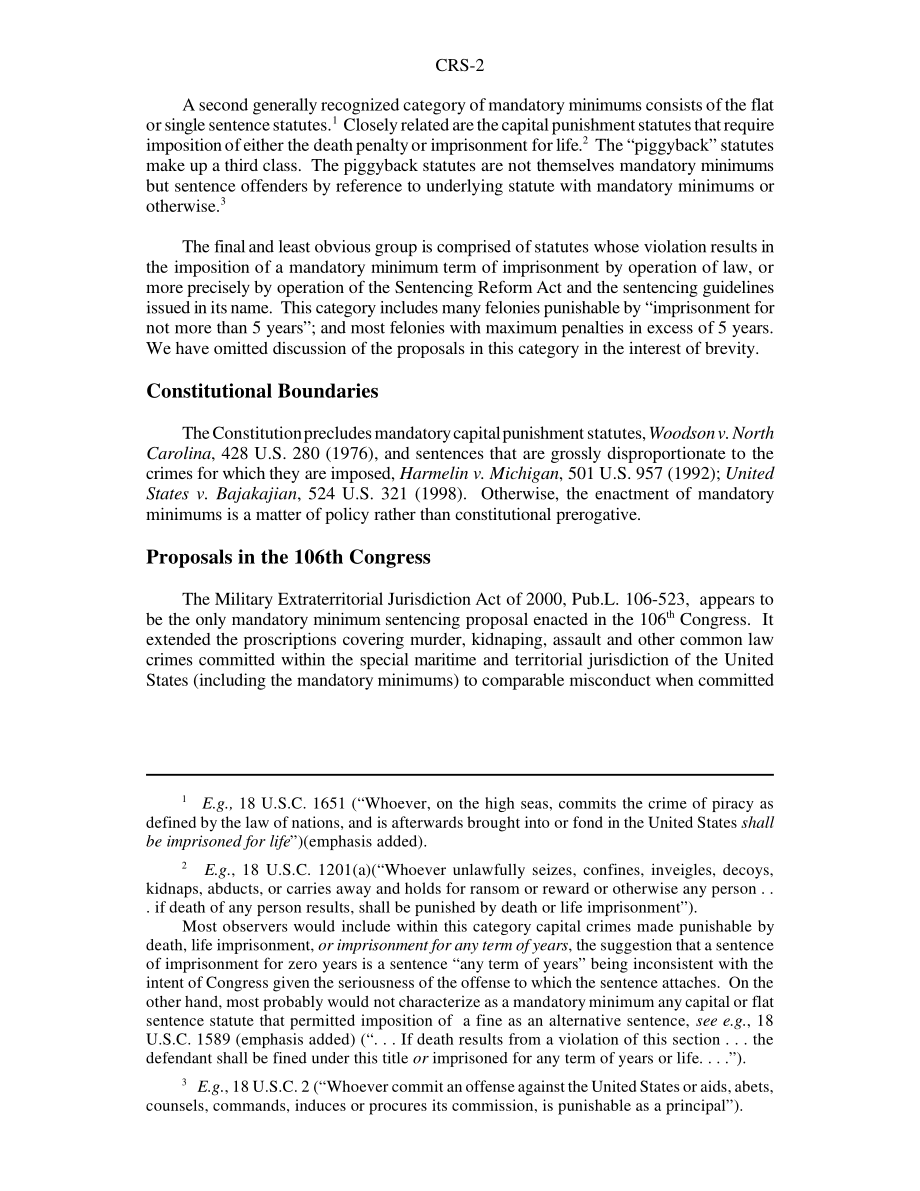 [20010111]RS20307_联邦强制性最低量刑法规：第106届国会立法概况.pdf_第2页