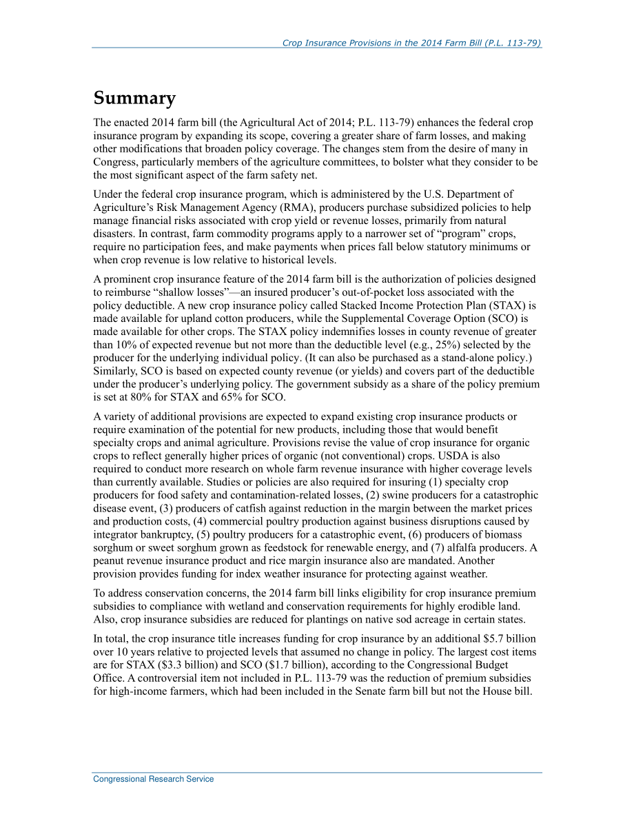 [20140422]R43494_2014年农业法案中的作物保险条款（P.L113-79).pdf_第2页