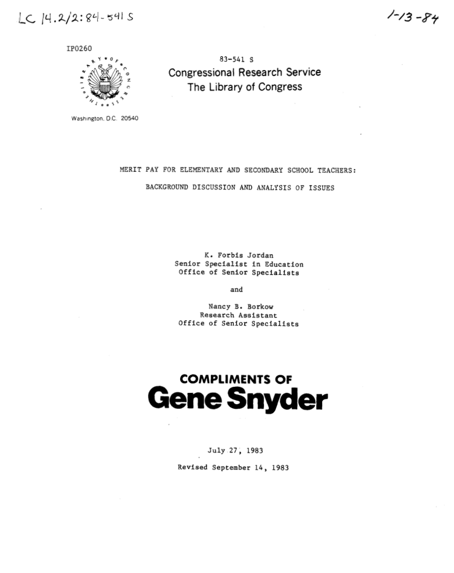 [19830914]83-541S_中小学教师绩效工资：背景讨论和问题分析.pdf_第1页