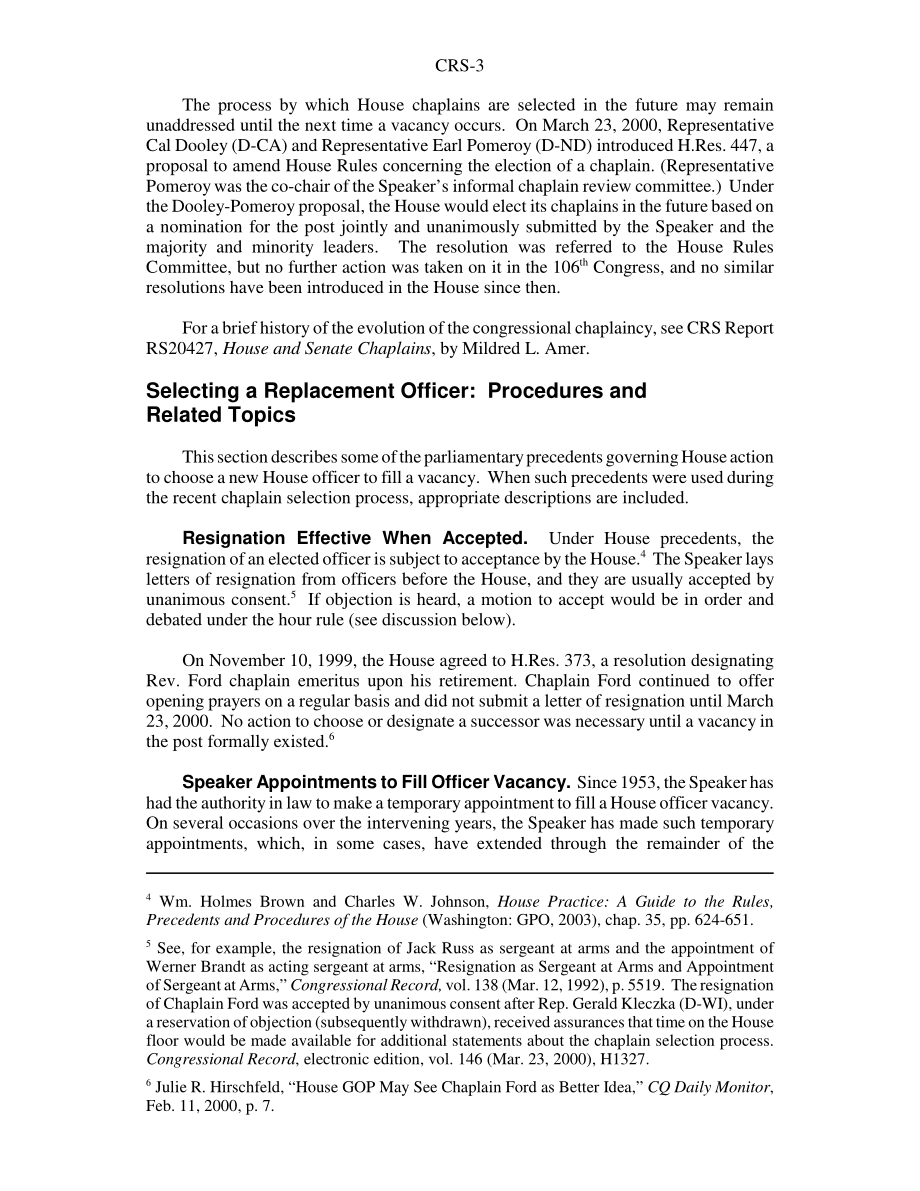 [20030822]RS20456_众议院牧师：选择和相关程序.pdf_第3页