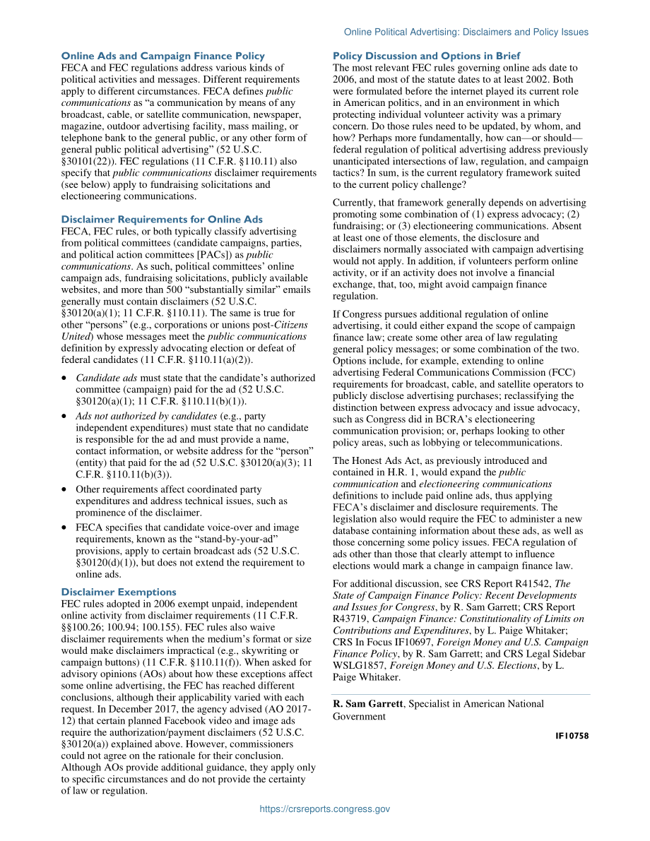 [20190318]IF10758_在线政治广告：免责声明和政策问题.pdf_第2页