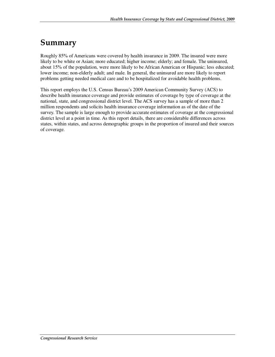 [20110503]R41804_2009年各州和国会选区的医疗保险覆盖率.pdf_第2页