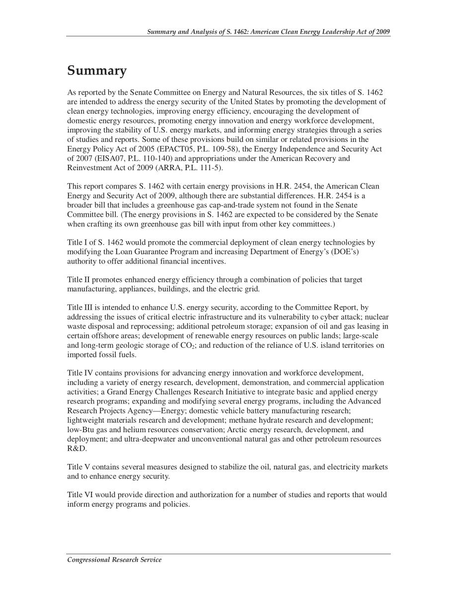 [20090929]R40837_S.1462的总结和分析：据报道2009年《美国清洁能源领导法案》.pdf_第2页