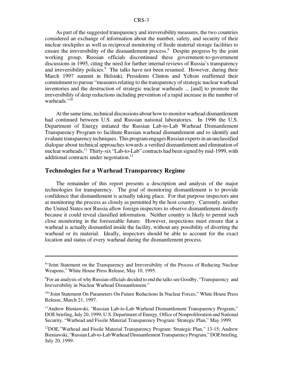 [19991104]RS20390_核武器： Monitoring Warhead Dismantlement.pdf_第3页