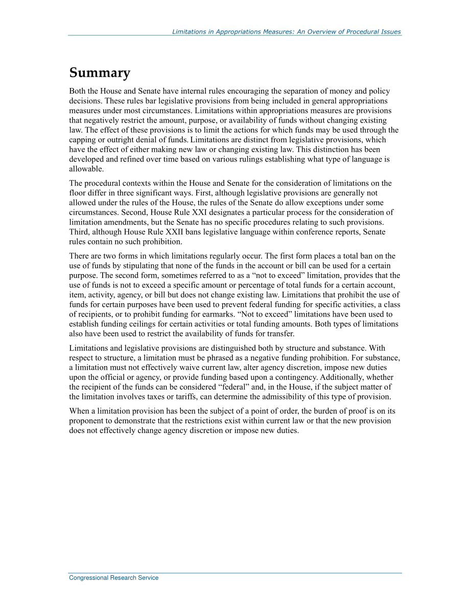 [20161130]R41634_拨款措施的限制：程序问题概述.pdf_第2页