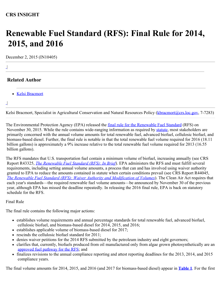 [20151202]IN10405_可再生燃料标准（RFS）：2014年、2015年和2016年的最终规则.pdf_第1页