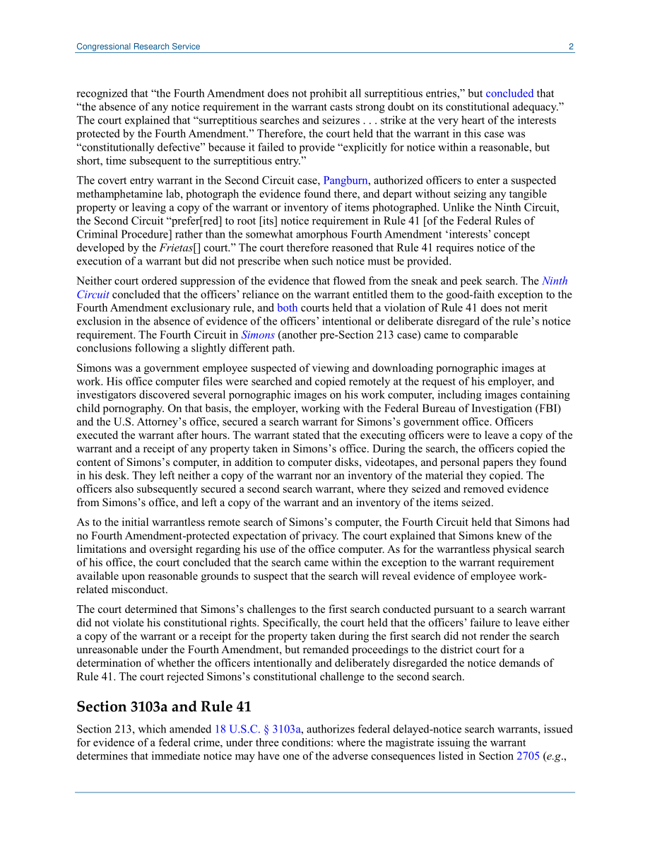 [20211027]LSB10652_《美国爱国者法案》第20条：偷窥和偷窥搜索.pdf_第2页
