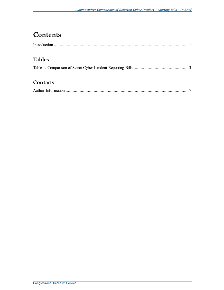 [20211025]R46944_网络安全：简要比较选定的网络事件报告法案.pdf_第2页