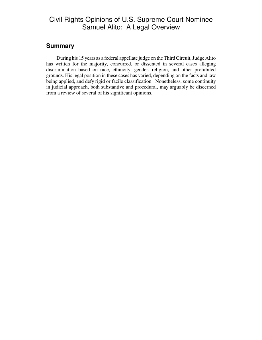 [20051215]RL33187_美国最高法院提名人塞缪尔·阿利托的民权意见：法律概述.pdf_第2页