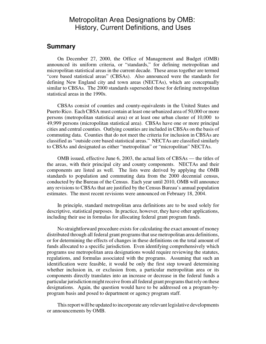 [20041115]RL32675_OMB指定的都市区：历史、当前定义和用途.pdf_第2页