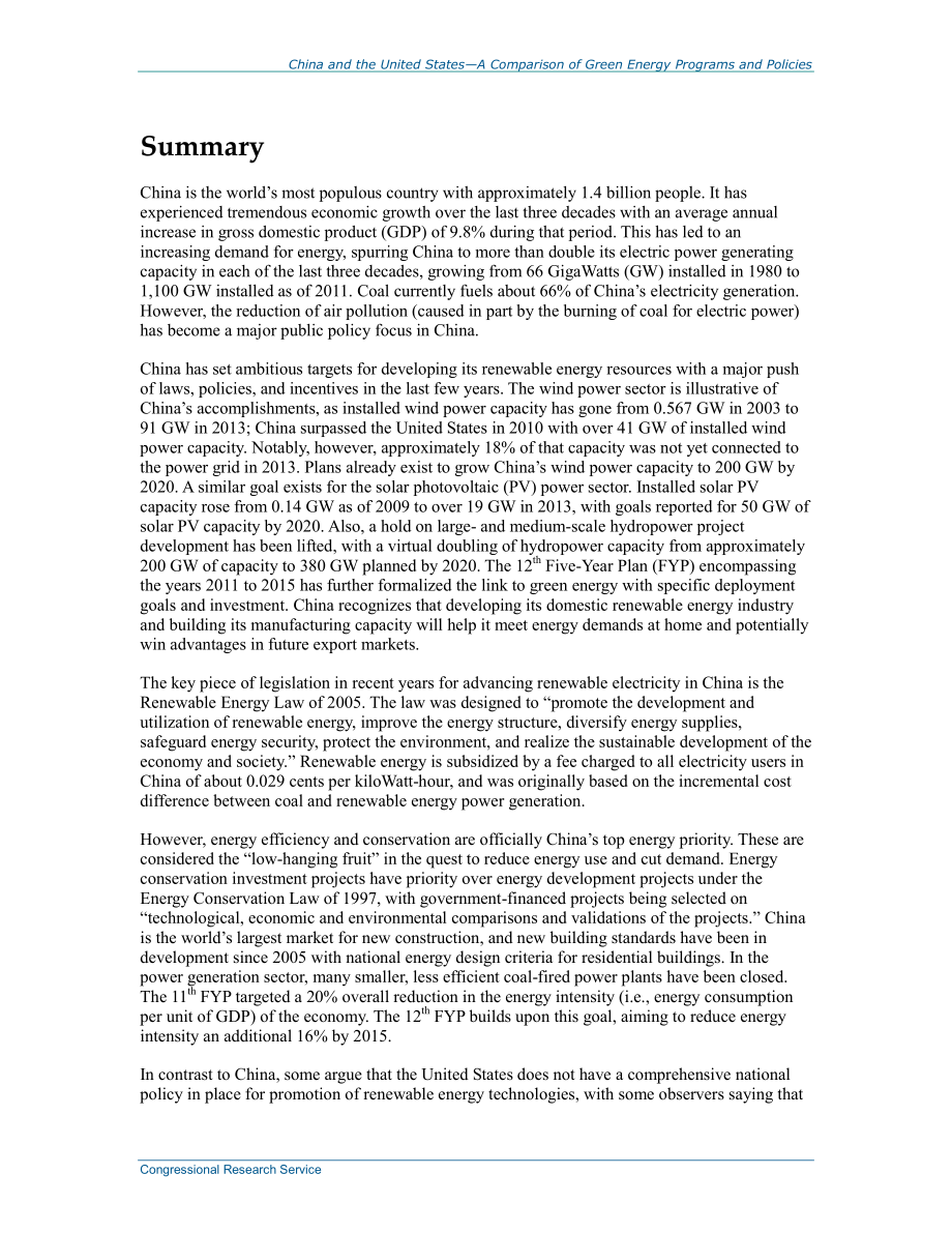 [20140430]R41748_中美绿色能源项目与政策比较.pdf_第2页