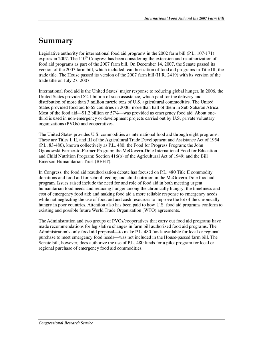 [20080125]RL34145_国际粮食援助和2007年农业法案.pdf_第2页