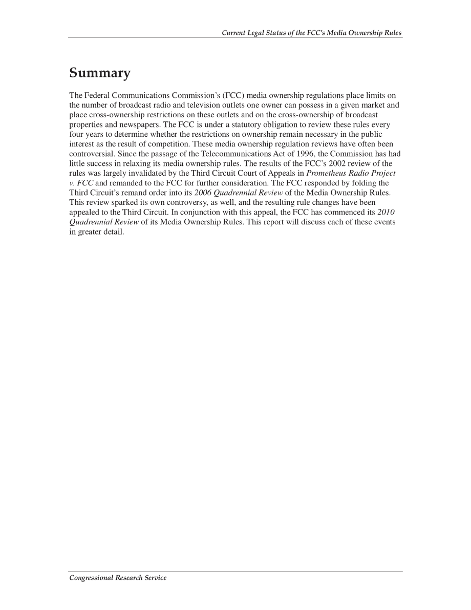 [20100823]R41377_FCC媒体所有权规则的当前法律地位.pdf_第2页
