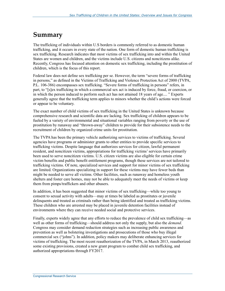 [20150128]R41878_美国的儿童性贩运：国会概况和议题.pdf_第2页
