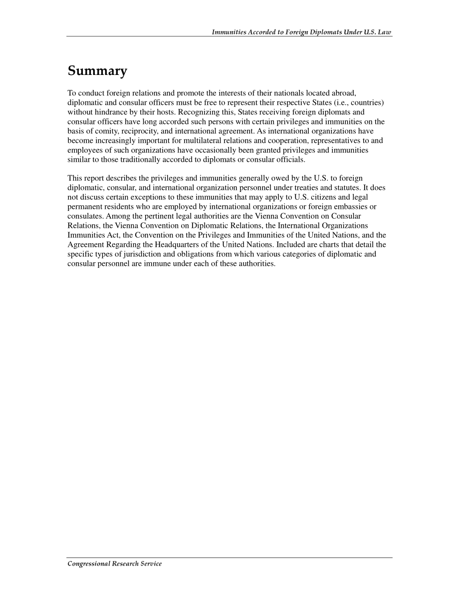 [20080128]RL33147_根据美国法律给予外国外交官、领事官员和国际组织雇员的豁免.pdf_第2页