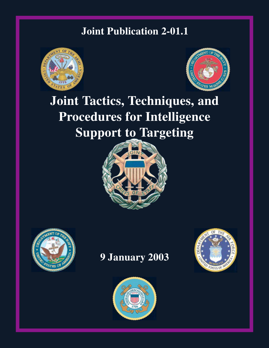 JP 2-01.1_目标情报支持的联合战术、技术和程序[20030109].pdf_第1页