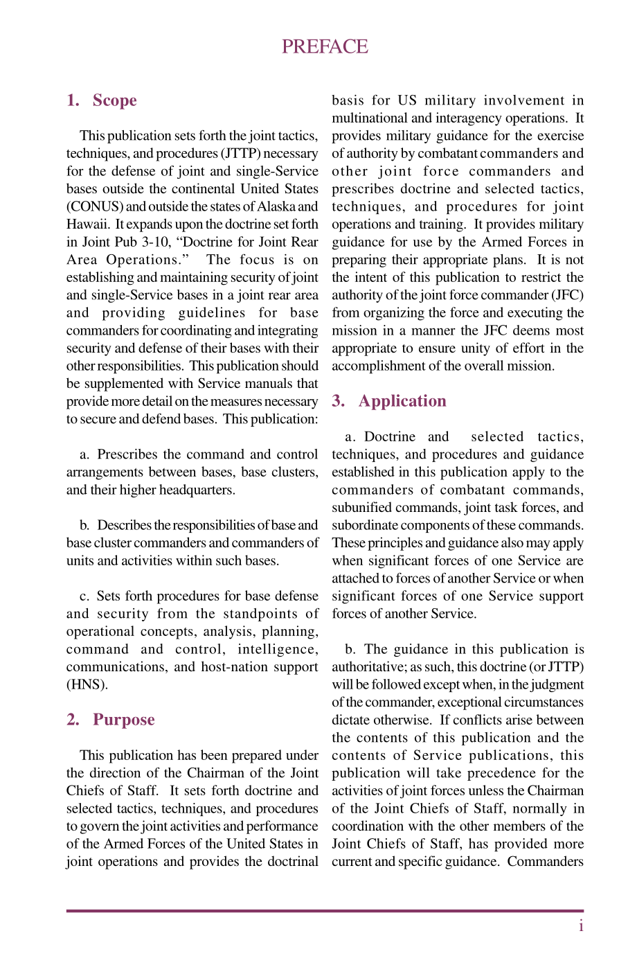 JP 3-10.1_用于基地防御的联合战术、技术和程序[19960723].pdf_第2页