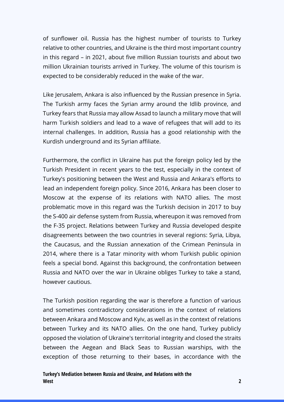 小心翼翼 土耳其在俄罗斯和乌克兰之间的调解以及与西方的关系_第2页