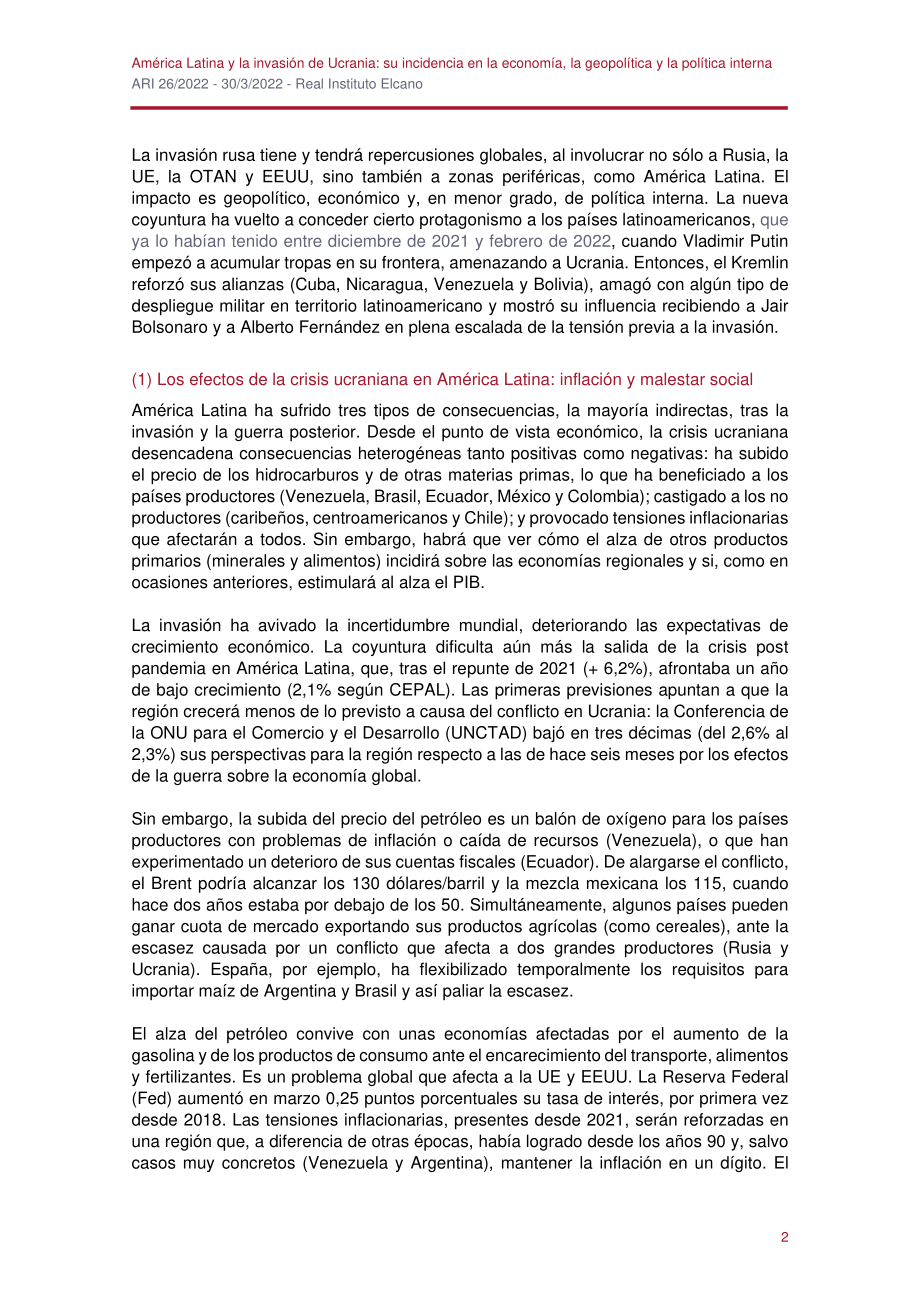 拉丁美洲与乌克兰入侵 其在经济、地缘政治和国内政治中的影响_第2页