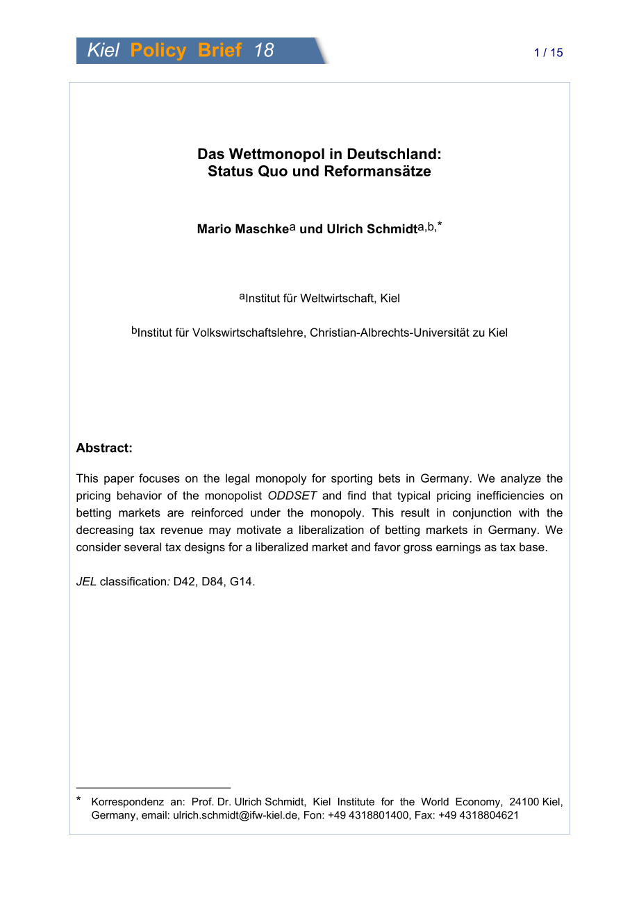 [德国基尔]德国的博彩垄断：现状和改革方法（德文）[2010]_第2页