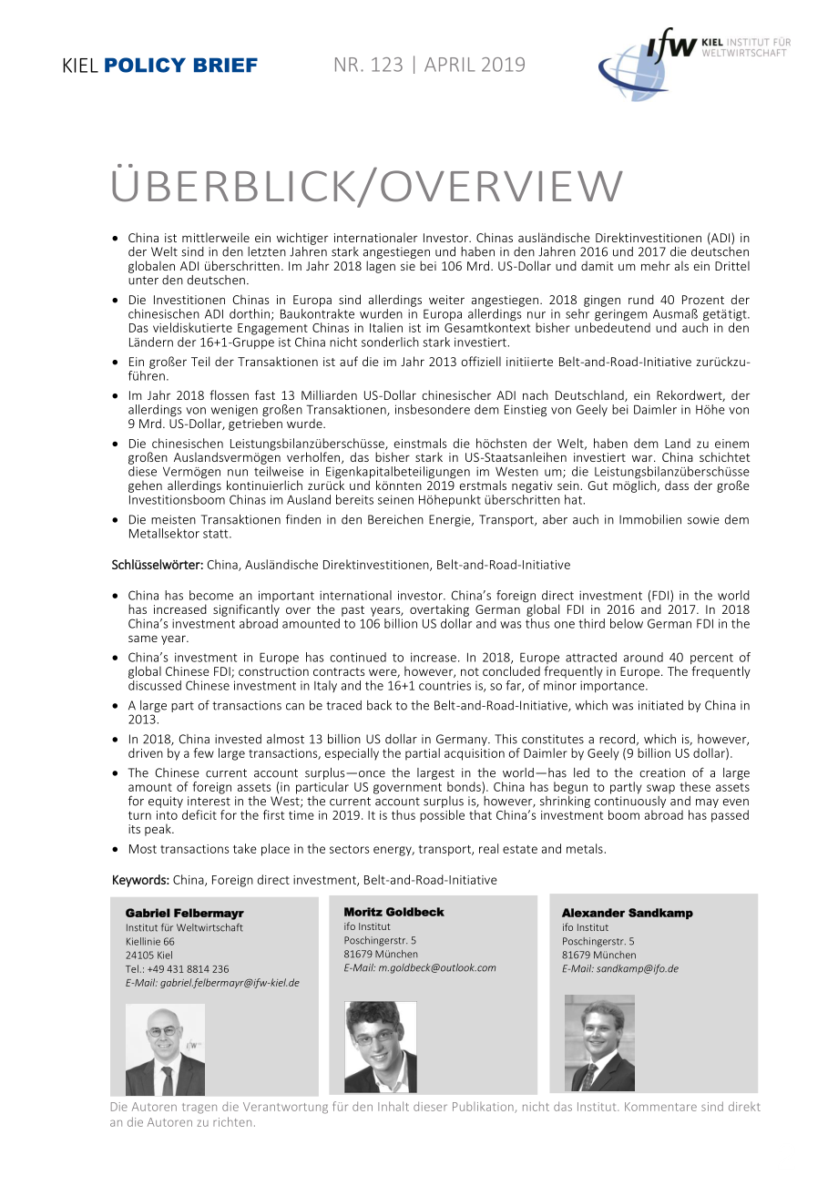 [德国基尔]中国的外国直接投资：概述（德文）[2019]_第2页