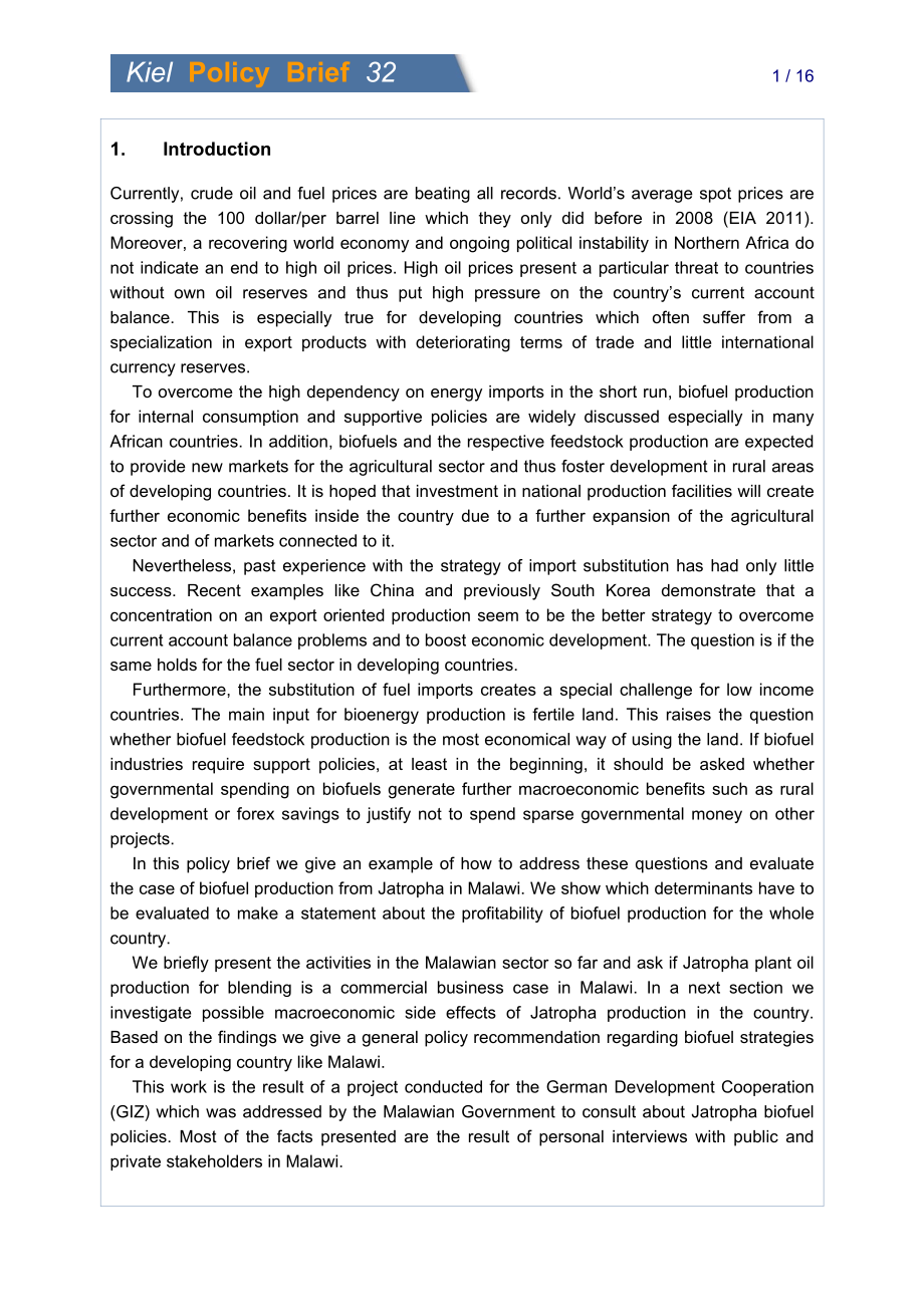 [德国基尔]生物燃料：发展中国家应对高能源价格的最佳对策？以马拉维为例[2011]_第2页