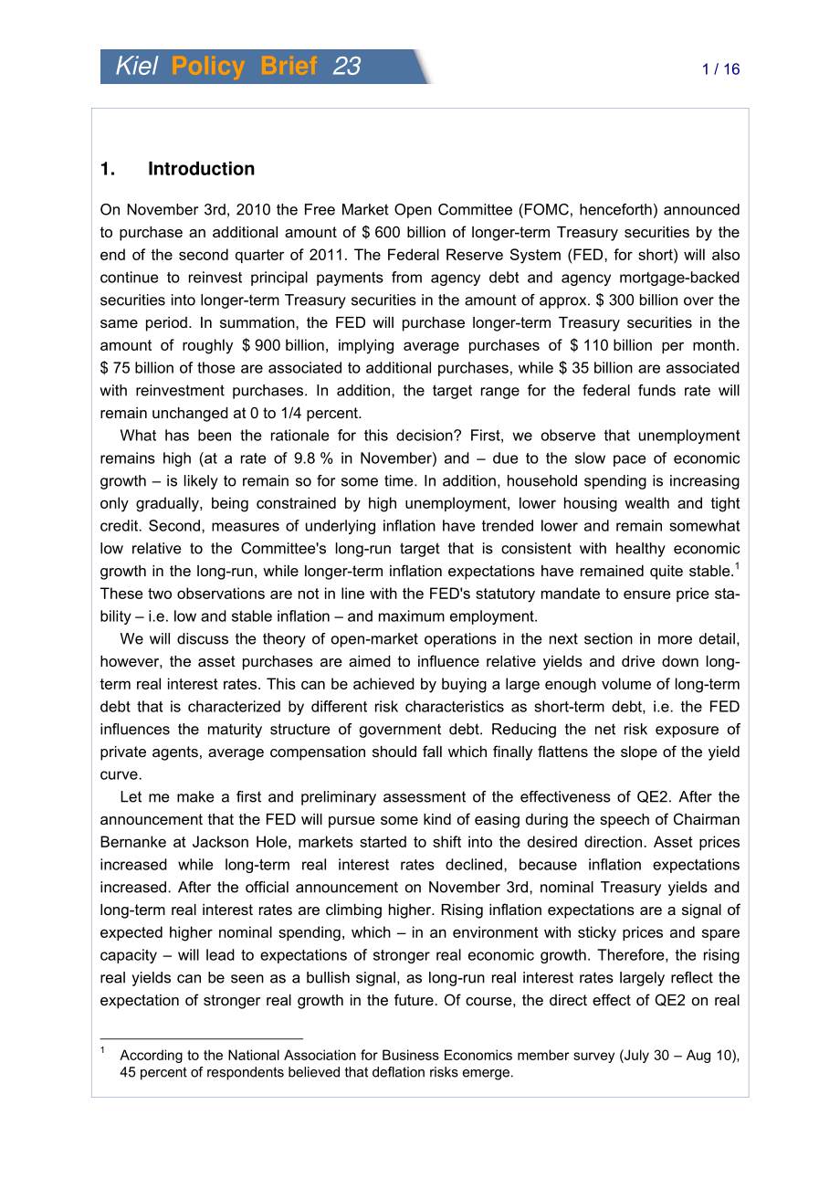 [德国基尔]评估美联储的政策[2011]_第2页