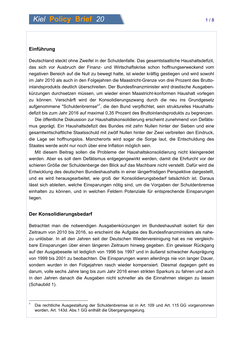[德国基尔]德国能摆脱债务陷阱吗？联邦预算展望（德文）[2010]_第2页