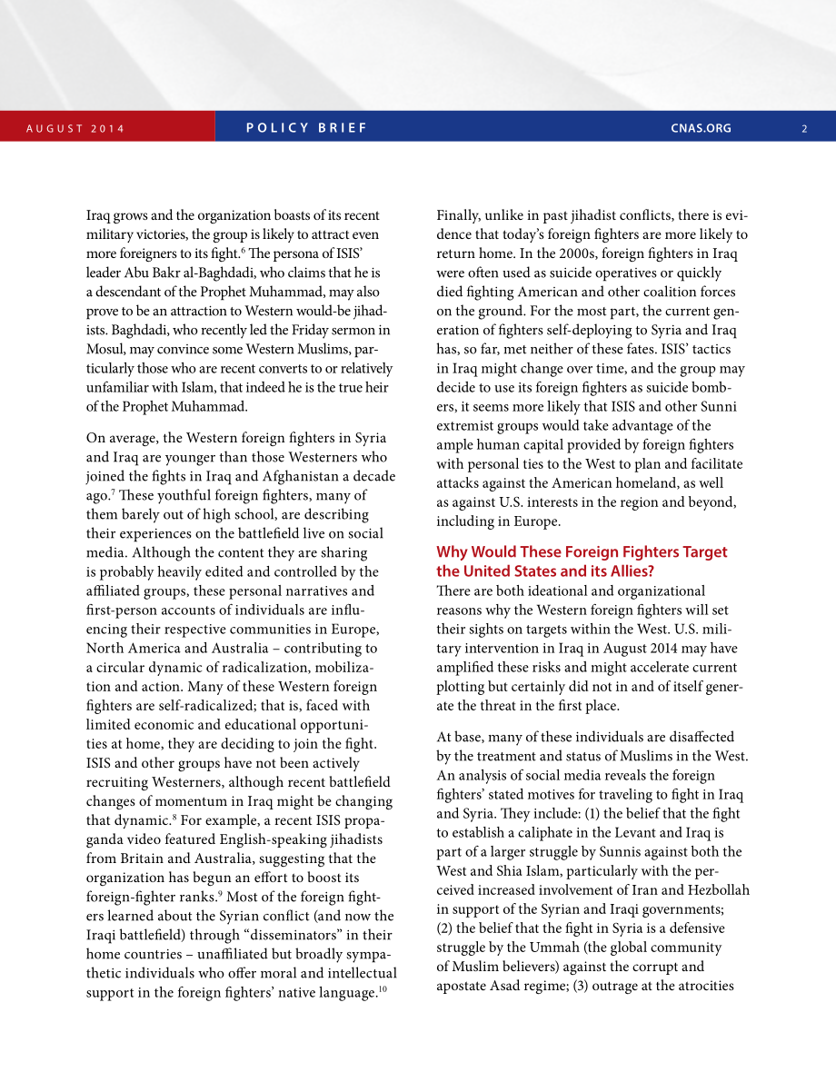 将战斗带回家 在伊拉克和叙利亚的西方外国战斗人员[20140825].pdf_第2页