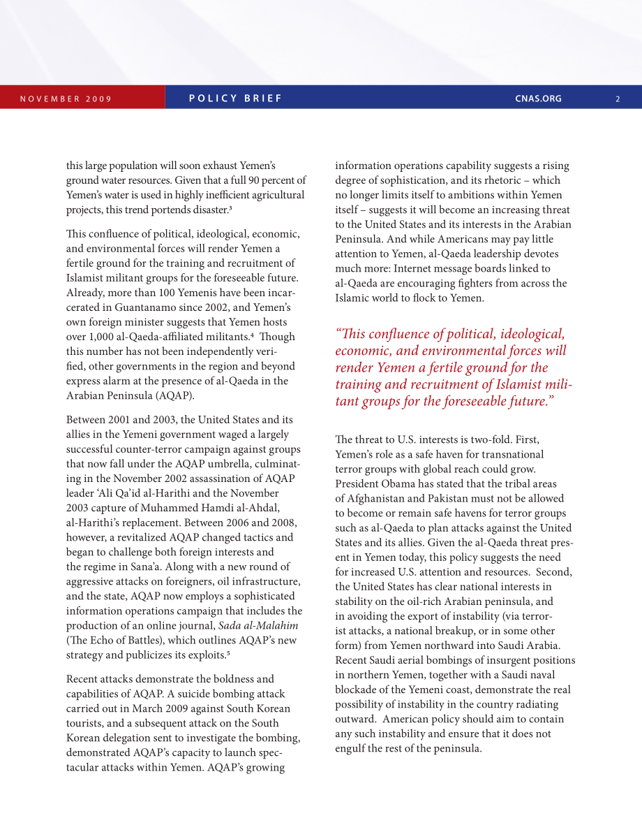 在刀刃上 也门的动荡和对美国利益的威胁[20091120].pdf_第2页