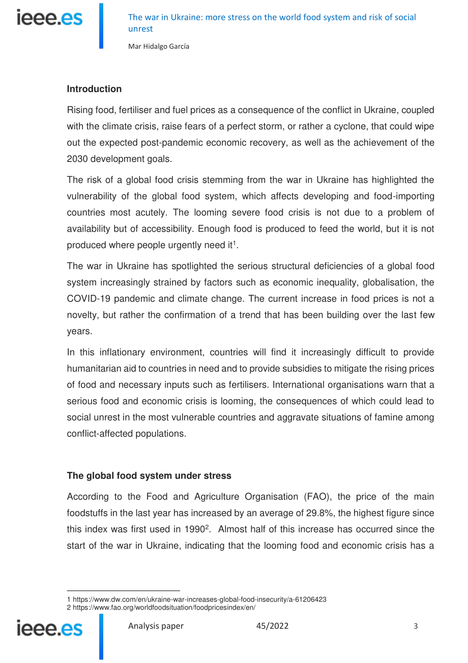 乌克兰战争给世界粮食系统带来更多压力和社会动荡的风险_第3页
