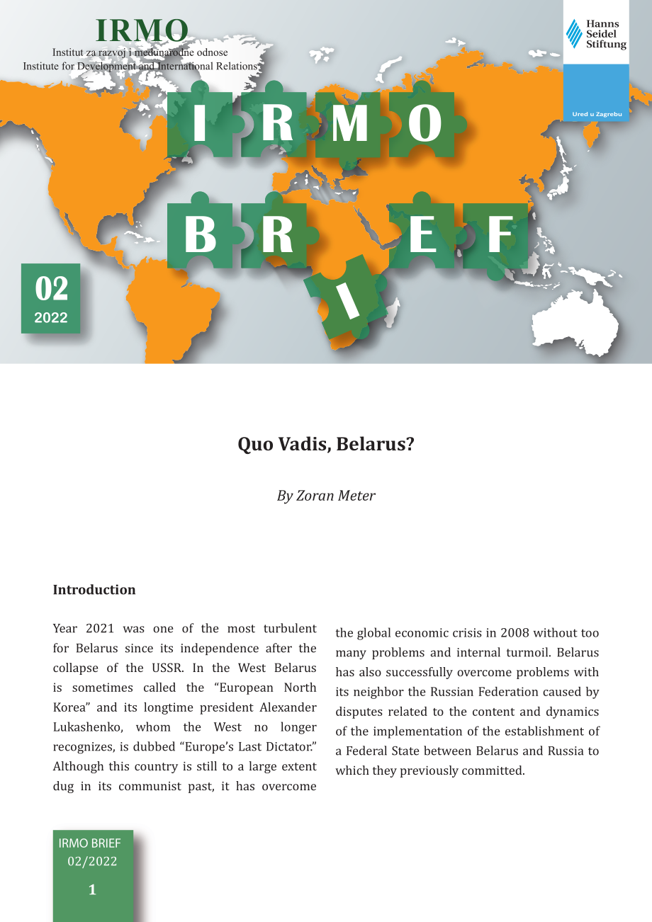 Quo Vadis, Belarus 白俄罗斯的 Quo Vadis？_第1页