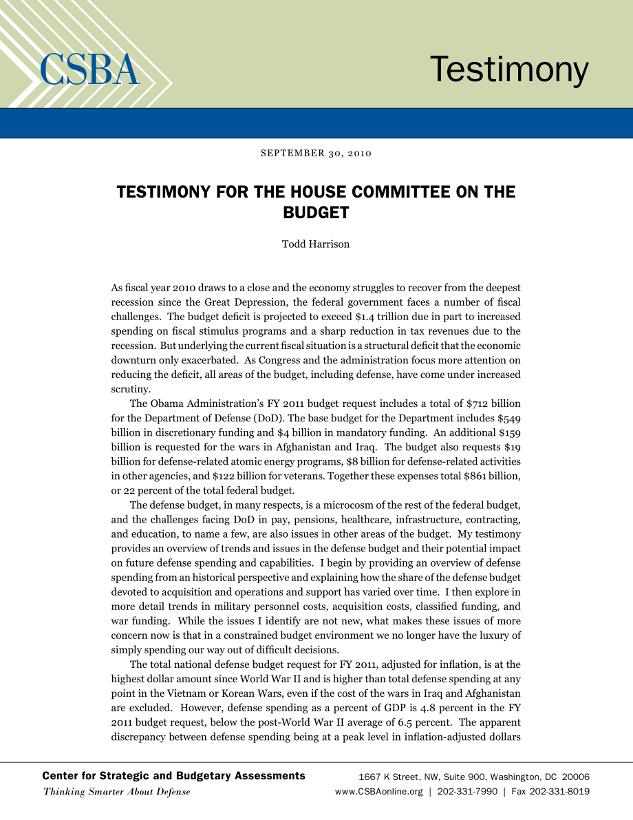 CSBA_20100930_国防部计划.pdf_第1页