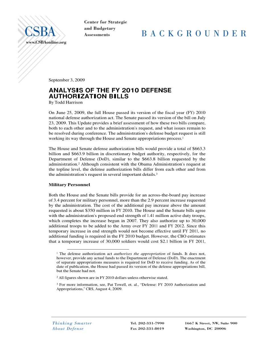 CSBA_20090903_2010财年国防授权法案分析.pdf_第1页