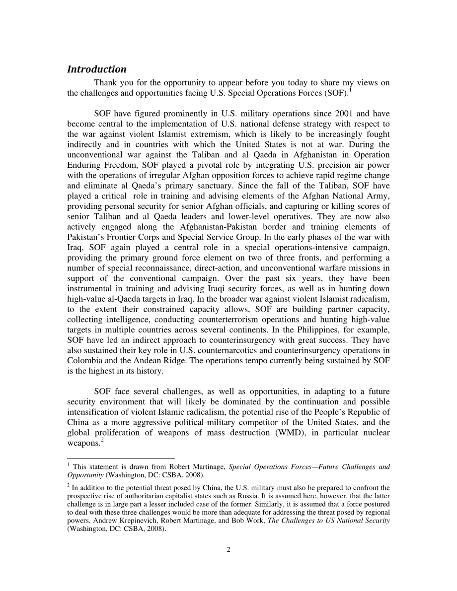 CSBA_20090303_特别行动部队：挑战与机遇.pdf_第2页