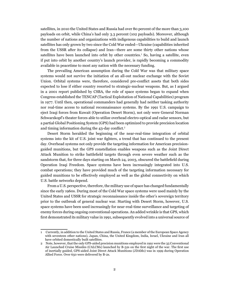 CSBA_20110511_中国军事和民用太空计划的意义.pdf_第2页