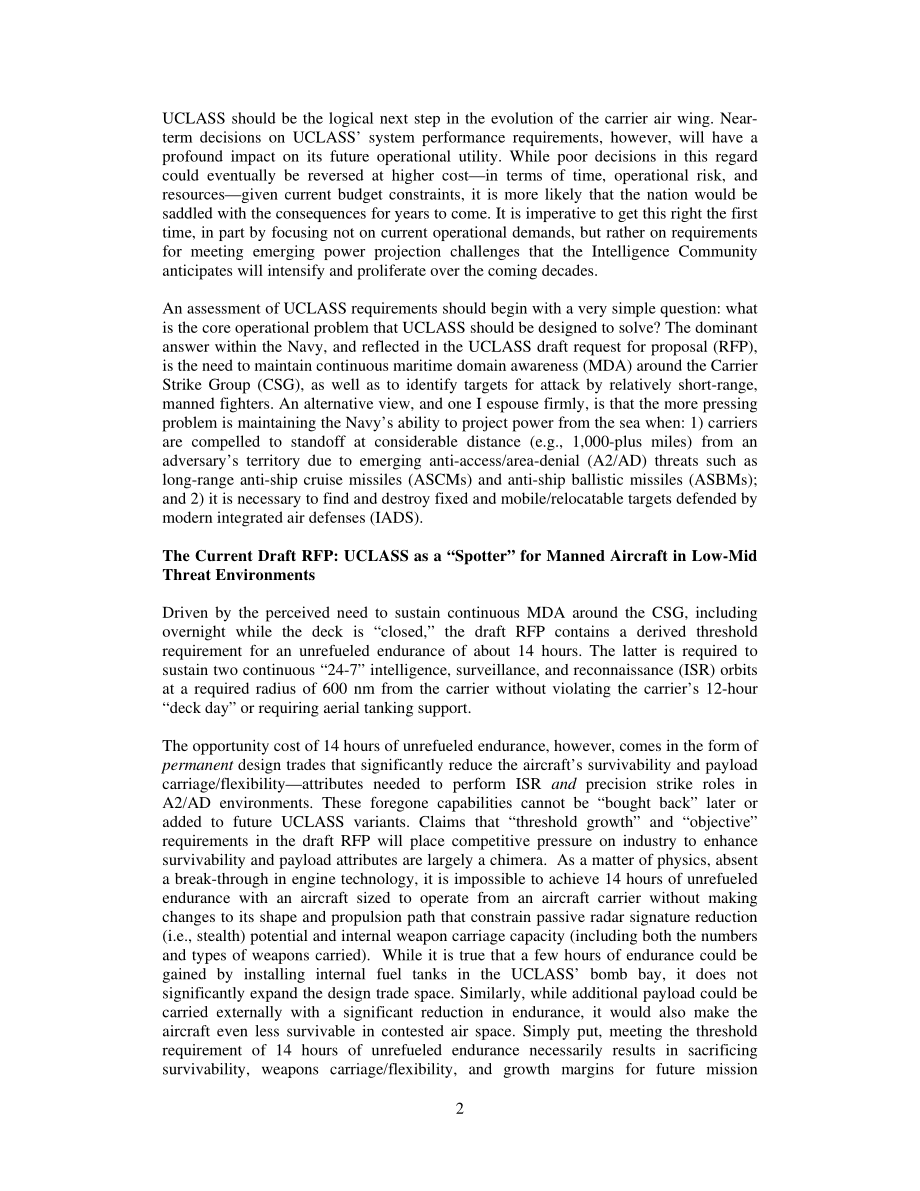 CSBA_20140715_无人驾驶航母发射的空中监视和打击(UCLASS)要求评估.pdf_第2页