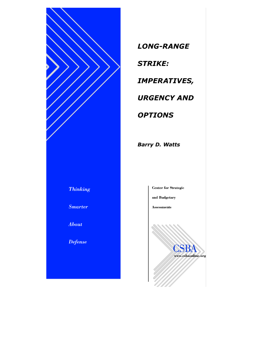 CSBA_20050406_远程打击：必要性、紧迫性和选择.pdf_第1页