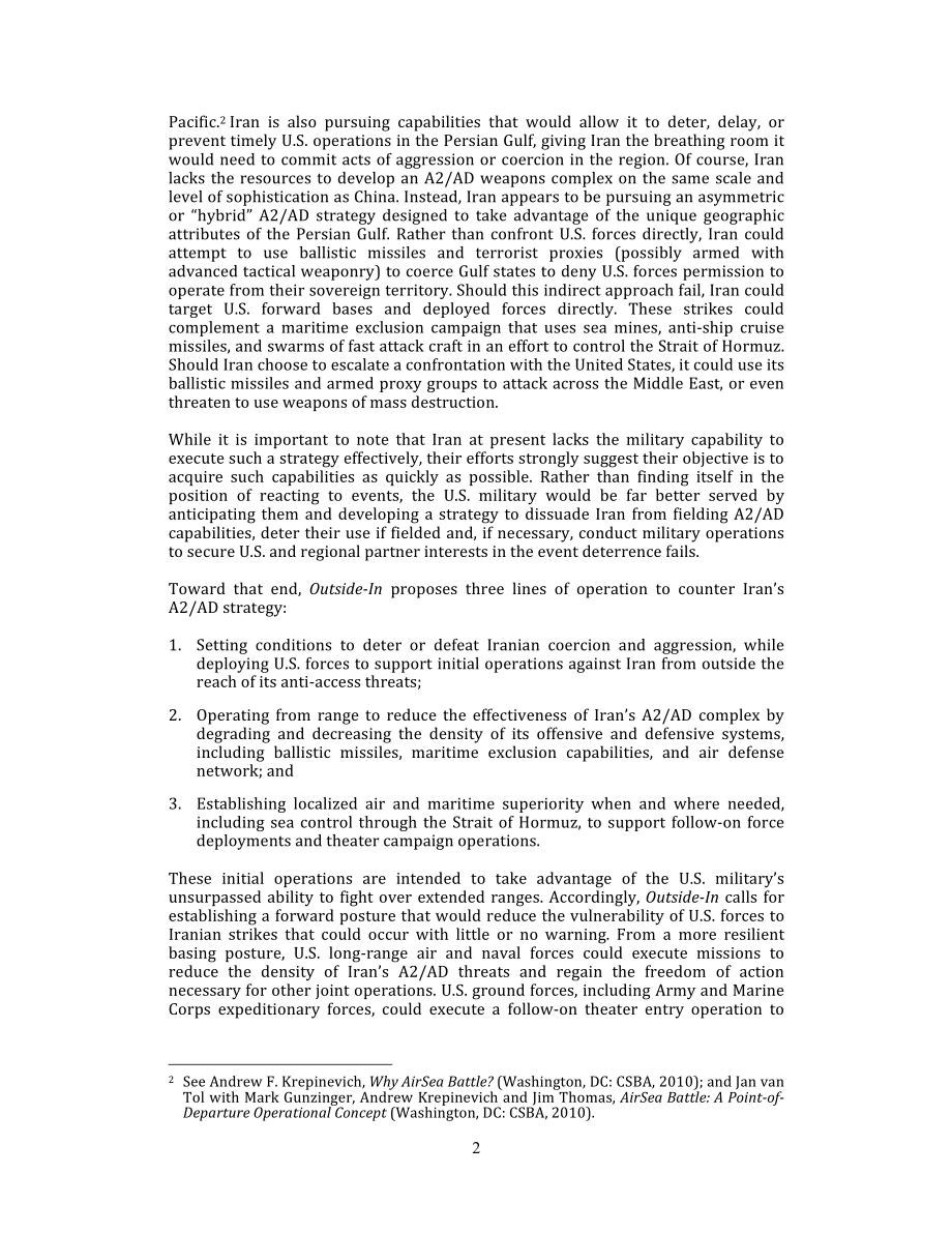 CSBA_20120120_背景资料：从射程开始打败伊朗的反介入和区域封锁威胁.pdf_第2页