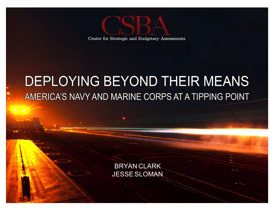 CSBA_20151118_超出预算的部署：美国海军和海军陆战队处于临界点.pdf_第1页