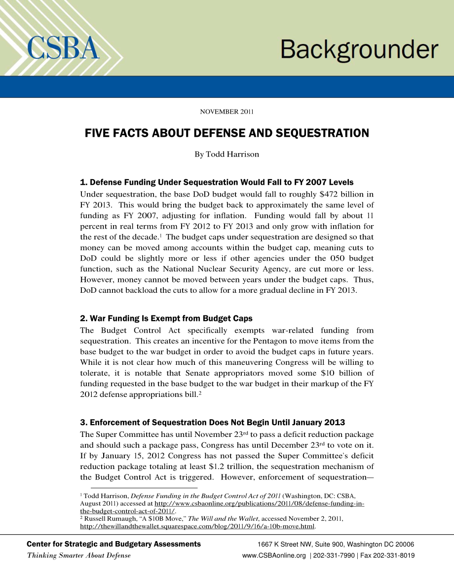 CSBA_20111102_关于防御和封存的五个事实.pdf_第1页