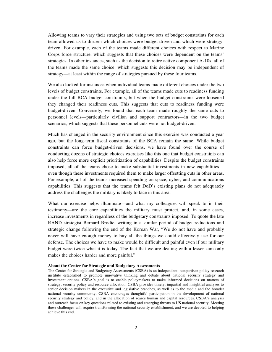 CSBA_20150211_联合智库战略选择练习.pdf_第2页