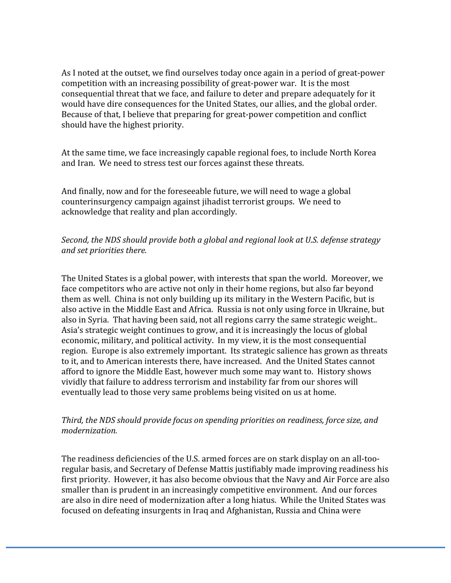CSBA_20171130_参议院军事委员会关于未来国防战略建议的声明.pdf_第2页