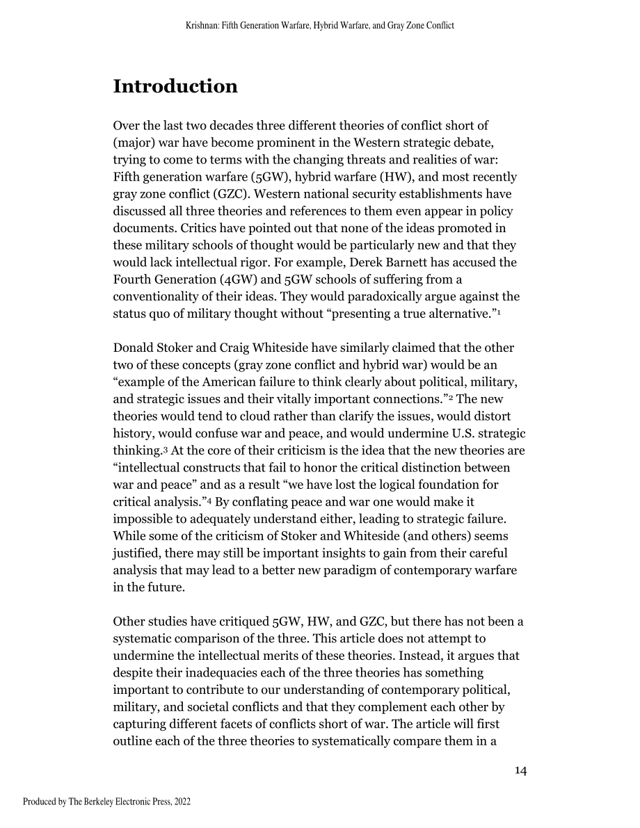 第五代战争、混合战争和灰色地带冲突之间的比较_第3页