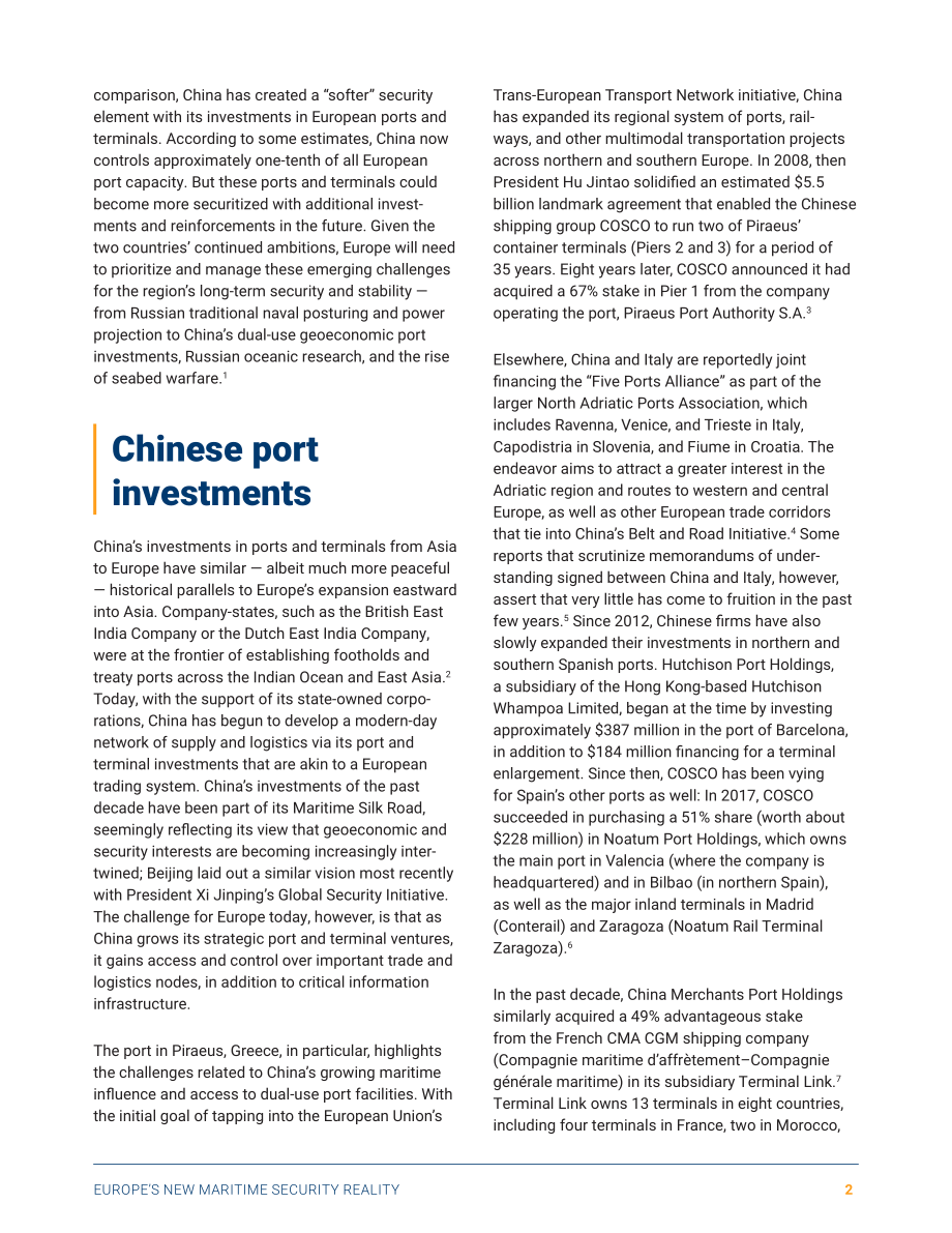 欧洲新的海上安全现实：中国港口、俄罗斯基地和海底战的兴起_第2页