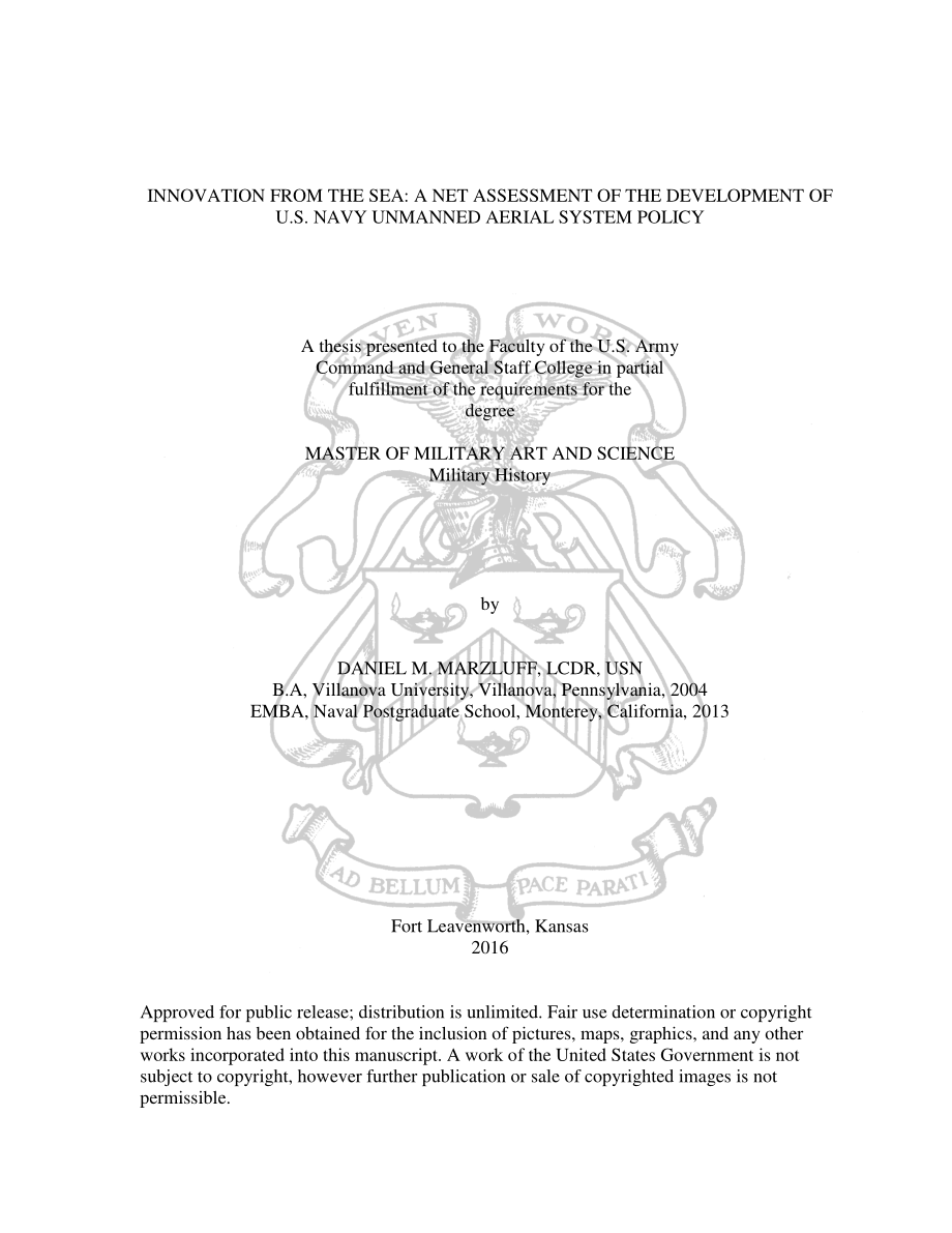 AD1020308_对美国海军无人机系统发展的净评估_第1页
