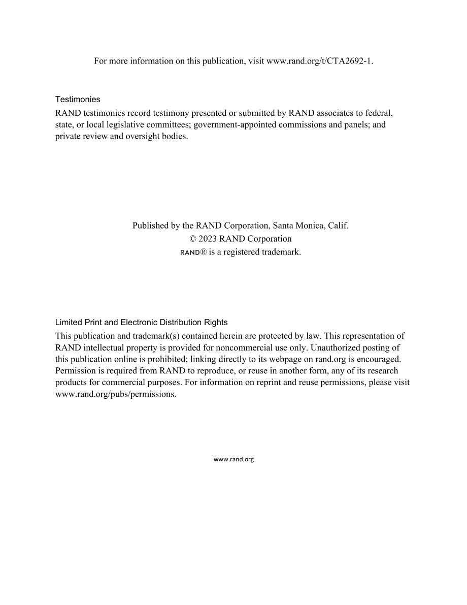 RAND_CTA2692-1 美中航空竞争：军用航空、民航和通用航空_第2页