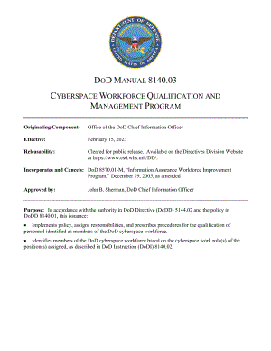 DoDM 8140.03 网络空间工作人员资格与管理计划.pdf