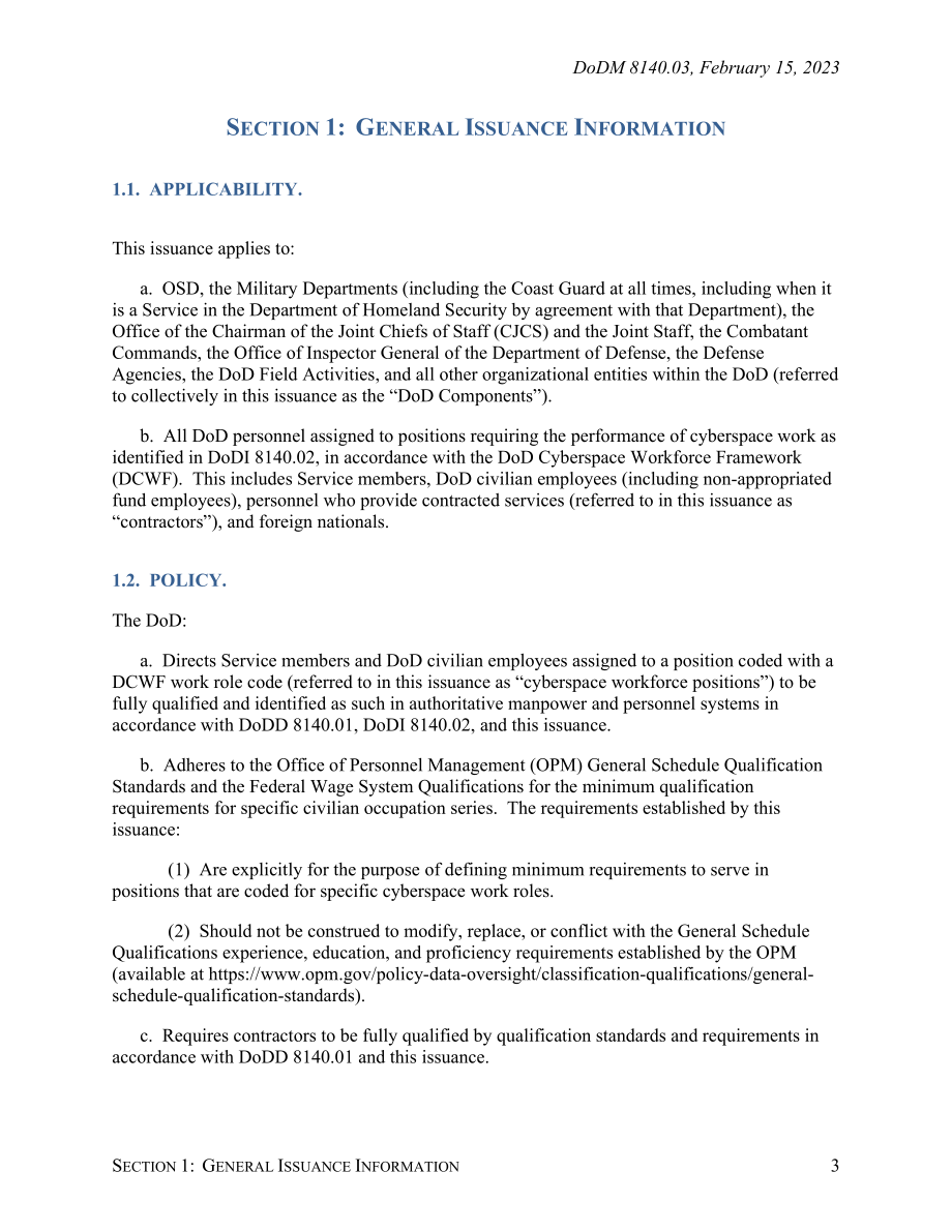 DoDM 8140.03 网络空间工作人员资格与管理计划.pdf_第3页